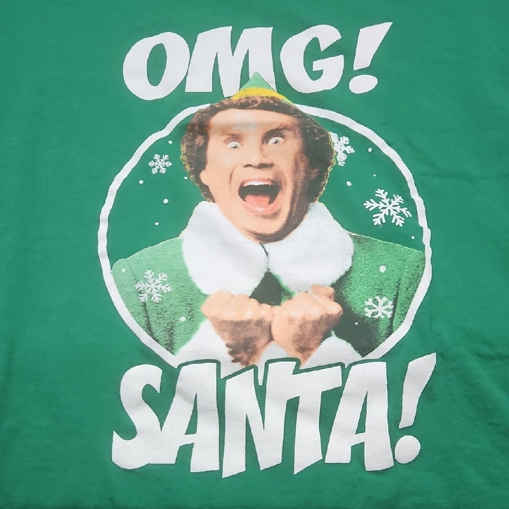 Festive Green OMG Santa Short Sleeve Tee - Picture 1 of 3